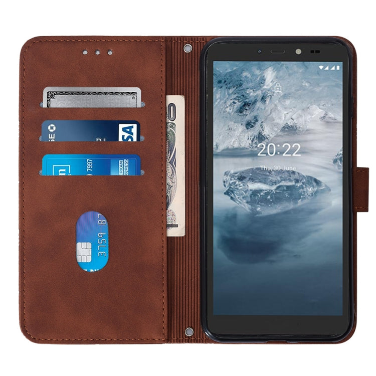 For Nokia C2 2ND Edition Crossbody 3D Embossed Flip Leather Phone Case