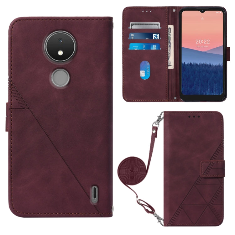 For Nokia C21 Crossbody 3D Embossed Flip Leather Phone Case