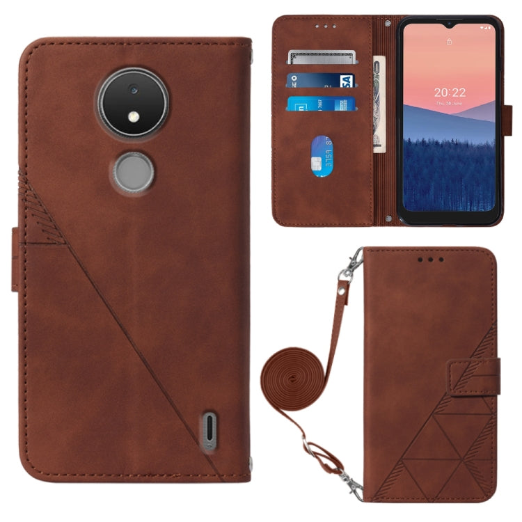 For Nokia C21 Crossbody 3D Embossed Flip Leather Phone Case