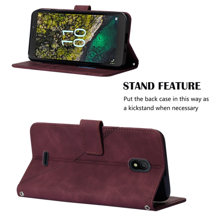 For Nokia C100 Crossbody 3D Embossed Flip Leather Phone Case