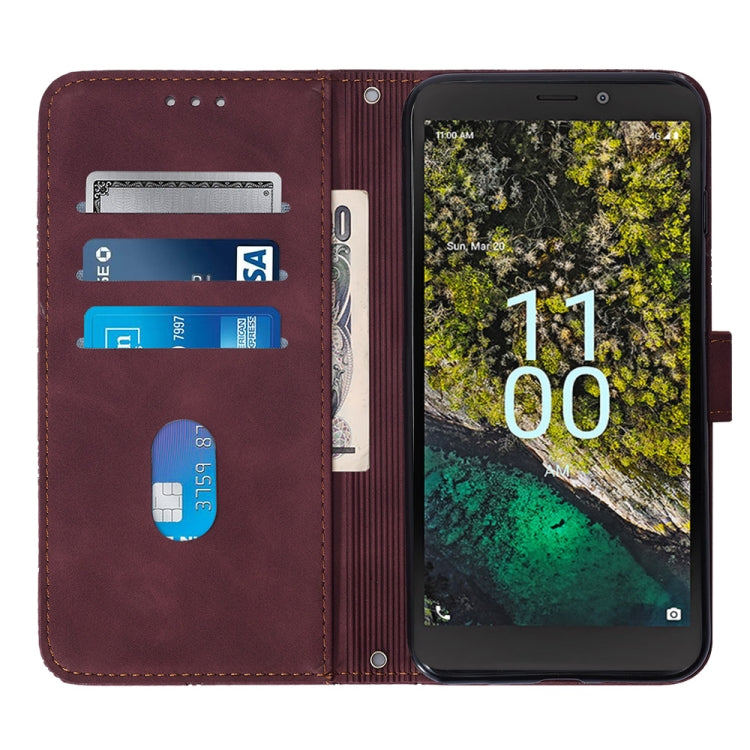 For Nokia C100 Crossbody 3D Embossed Flip Leather Phone Case