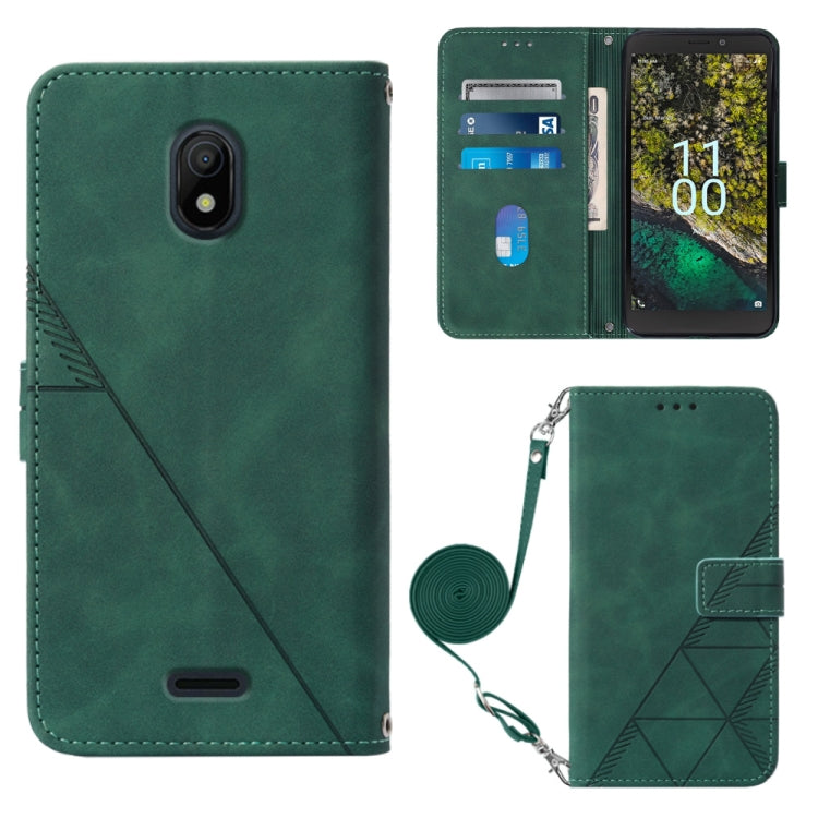 For Nokia C100 Crossbody 3D Embossed Flip Leather Phone Case