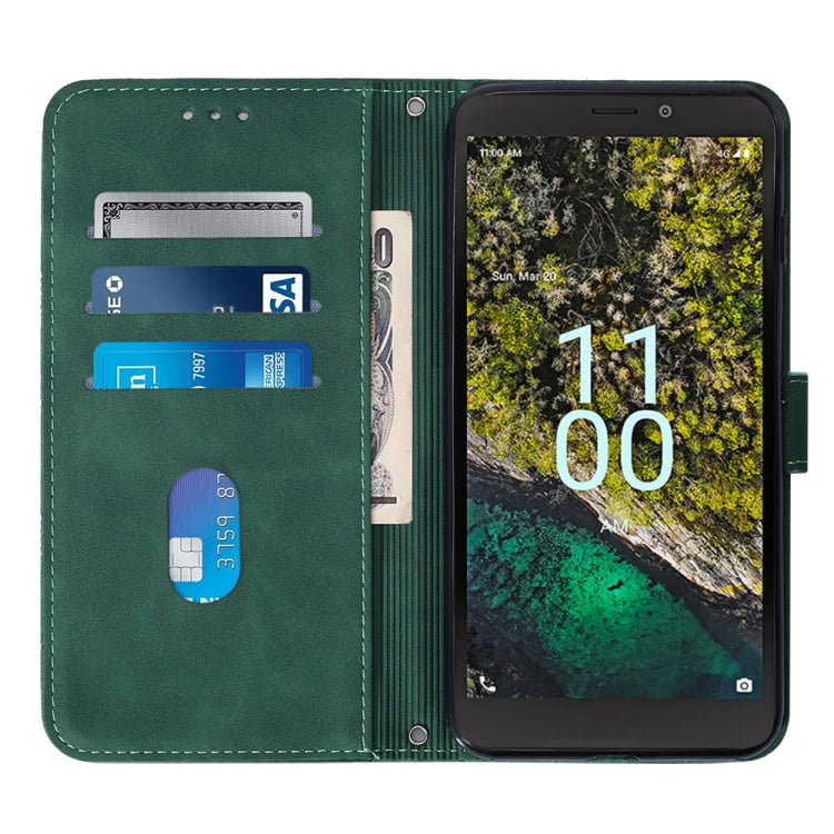For Nokia C100 Crossbody 3D Embossed Flip Leather Phone Case