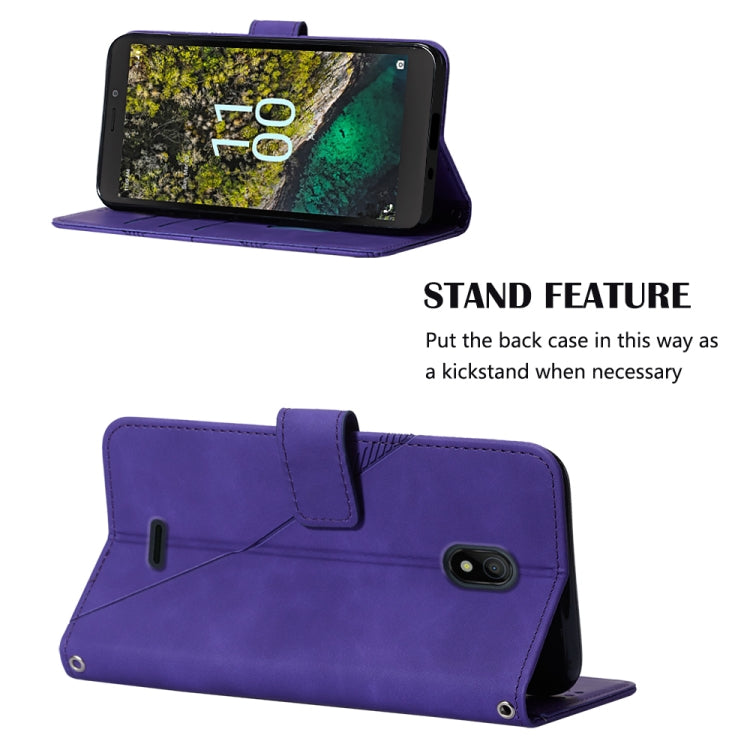 For Nokia C100 Crossbody 3D Embossed Flip Leather Phone Case