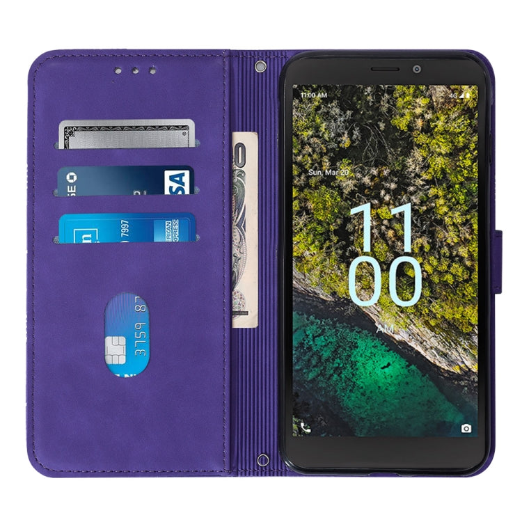 For Nokia C100 Crossbody 3D Embossed Flip Leather Phone Case