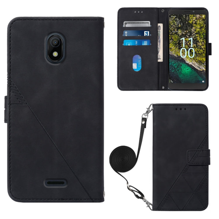 For Nokia C100 Crossbody 3D Embossed Flip Leather Phone Case