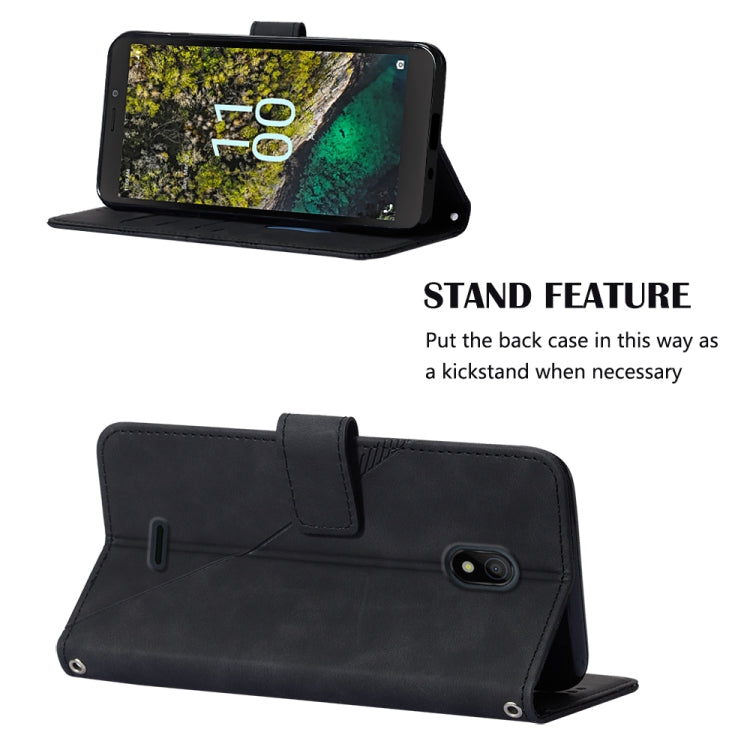 For Nokia C100 Crossbody 3D Embossed Flip Leather Phone Case