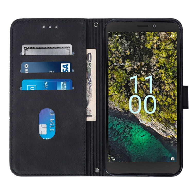 For Nokia C100 Crossbody 3D Embossed Flip Leather Phone Case
