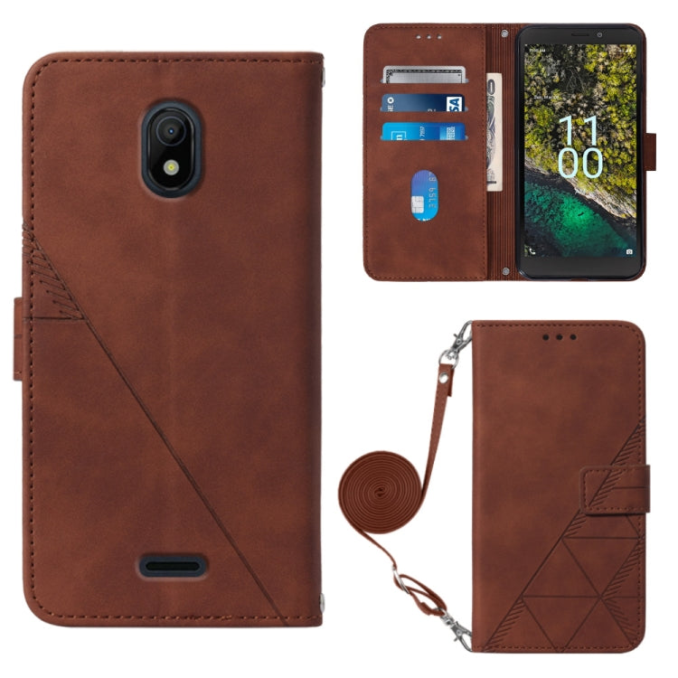 For Nokia C100 Crossbody 3D Embossed Flip Leather Phone Case