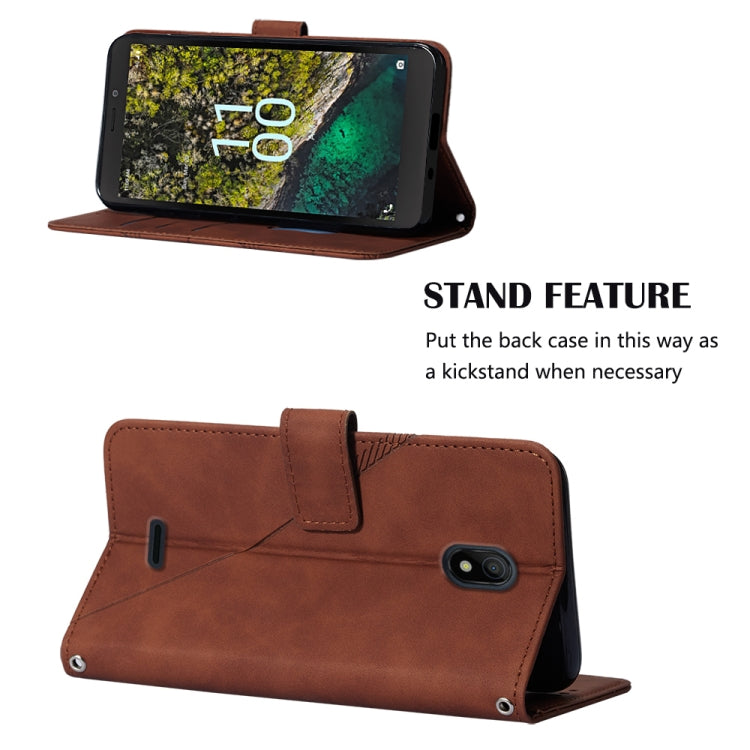 For Nokia C100 Crossbody 3D Embossed Flip Leather Phone Case