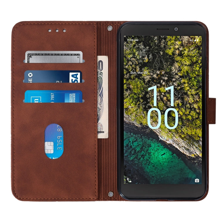 For Nokia C100 Crossbody 3D Embossed Flip Leather Phone Case
