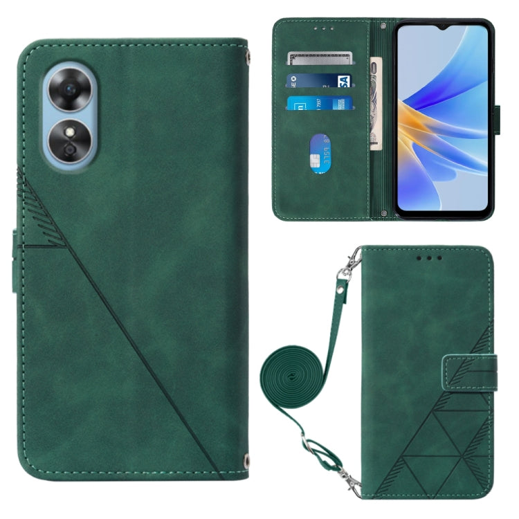 For OPPO A17 4G Crossbody 3D Embossed Flip Leather Phone Case