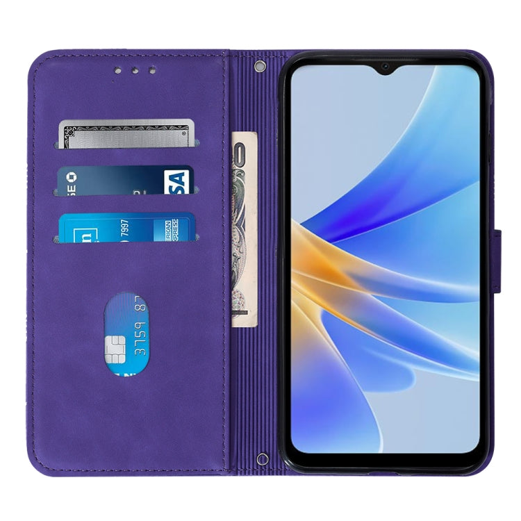 For OPPO A17 4G Crossbody 3D Embossed Flip Leather Phone Case