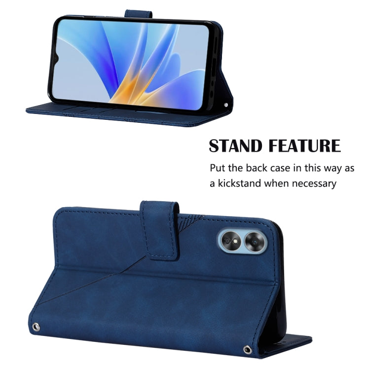 For OPPO A17 4G Crossbody 3D Embossed Flip Leather Phone Case