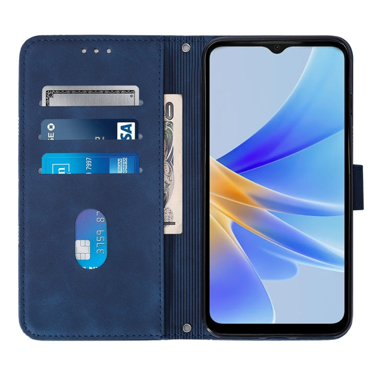 For OPPO A17 4G Crossbody 3D Embossed Flip Leather Phone Case