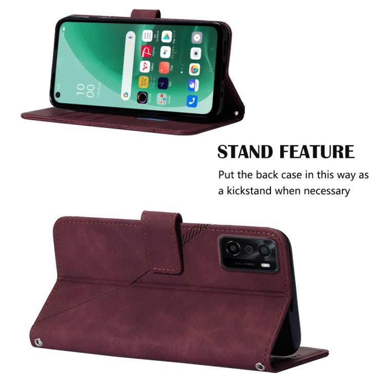 For OPPO A55S 5G CPH2309 JP Edition Crossbody 3D Embossed Flip Leather Phone Case