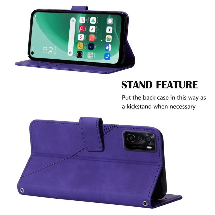 For OPPO A55S 5G CPH2309 JP Edition Crossbody 3D Embossed Flip Leather Phone Case