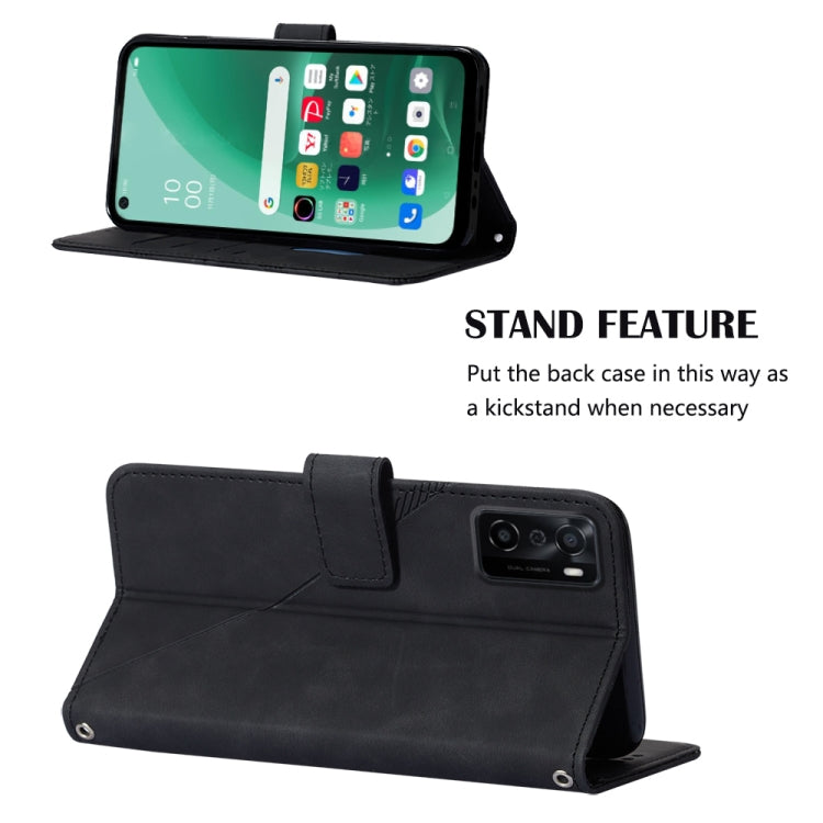 For OPPO A55S 5G CPH2309 JP Edition Crossbody 3D Embossed Flip Leather Phone Case