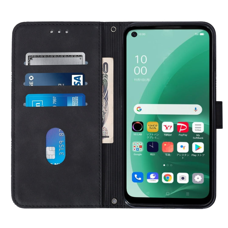 For OPPO A55S 5G CPH2309 JP Edition Crossbody 3D Embossed Flip Leather Phone Case