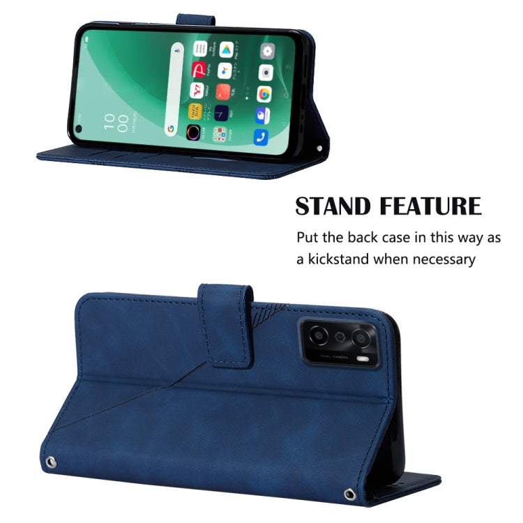 For OPPO A55S 5G CPH2309 JP Edition Crossbody 3D Embossed Flip Leather Phone Case