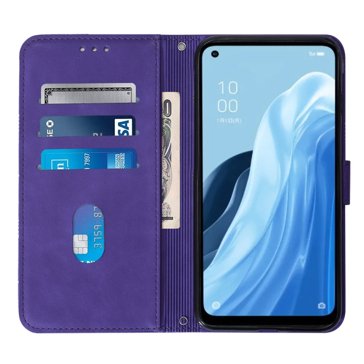 For OPPO Reno7 A JP Edition Crossbody 3D Embossed Flip Leather Phone Case