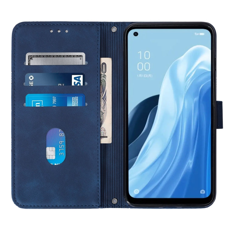 For OPPO Reno7 A JP Edition Crossbody 3D Embossed Flip Leather Phone Case