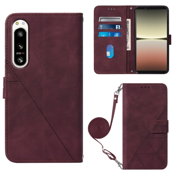 For Sony Xperia 5 IV Crossbody 3D Embossed Flip Leather Phone Case