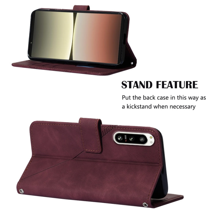 For Sony Xperia 5 IV Crossbody 3D Embossed Flip Leather Phone Case