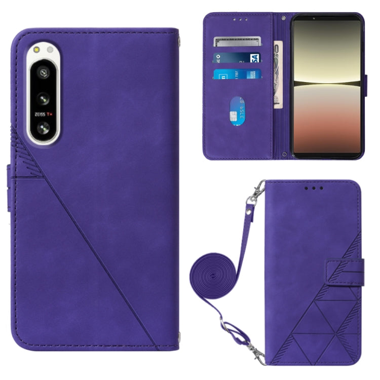 For Sony Xperia 5 IV Crossbody 3D Embossed Flip Leather Phone Case