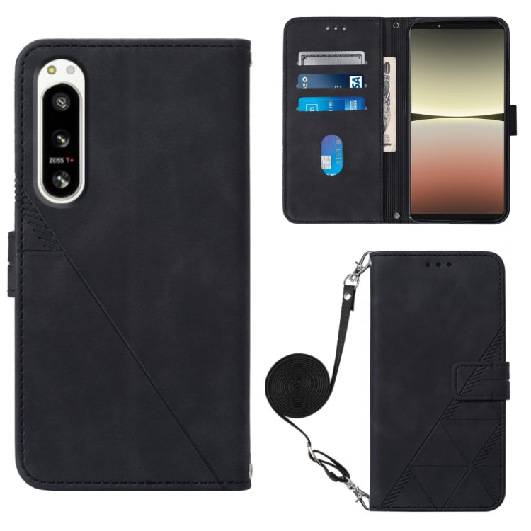 For Sony Xperia 5 IV Crossbody 3D Embossed Flip Leather Phone Case