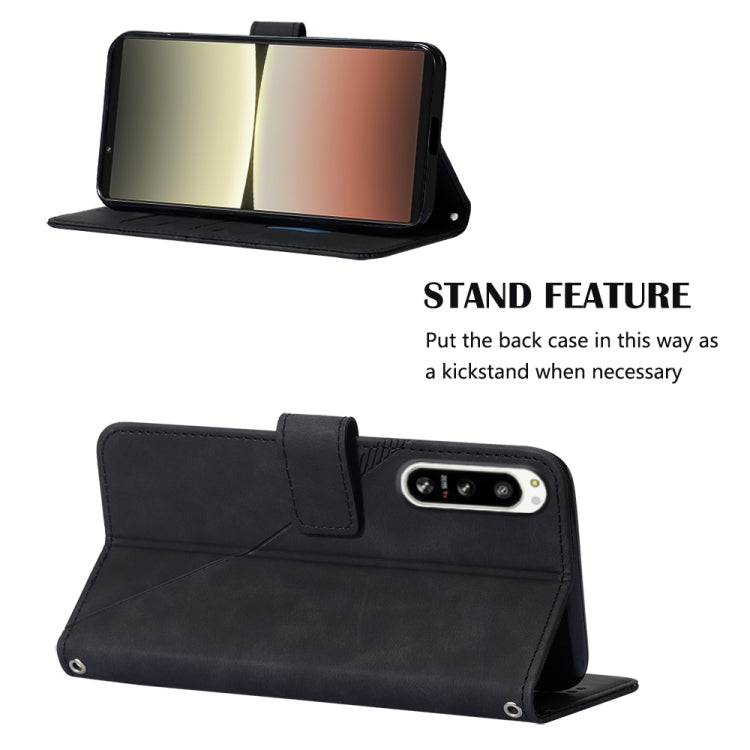 For Sony Xperia 5 IV Crossbody 3D Embossed Flip Leather Phone Case