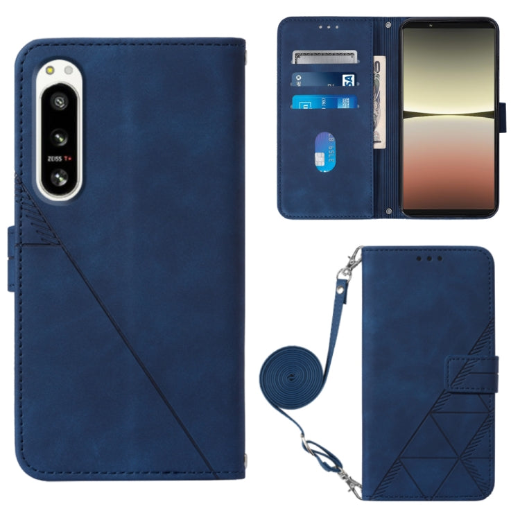 For Sony Xperia 5 IV Crossbody 3D Embossed Flip Leather Phone Case