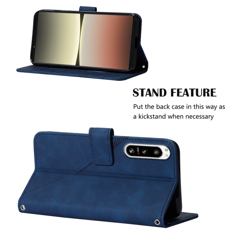 For Sony Xperia 5 IV Crossbody 3D Embossed Flip Leather Phone Case
