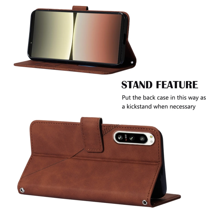 For Sony Xperia 5 IV Crossbody 3D Embossed Flip Leather Phone Case
