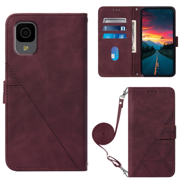 For TCL 30Z T602DL Crossbody 3D Embossed Flip Leather Phone Case
