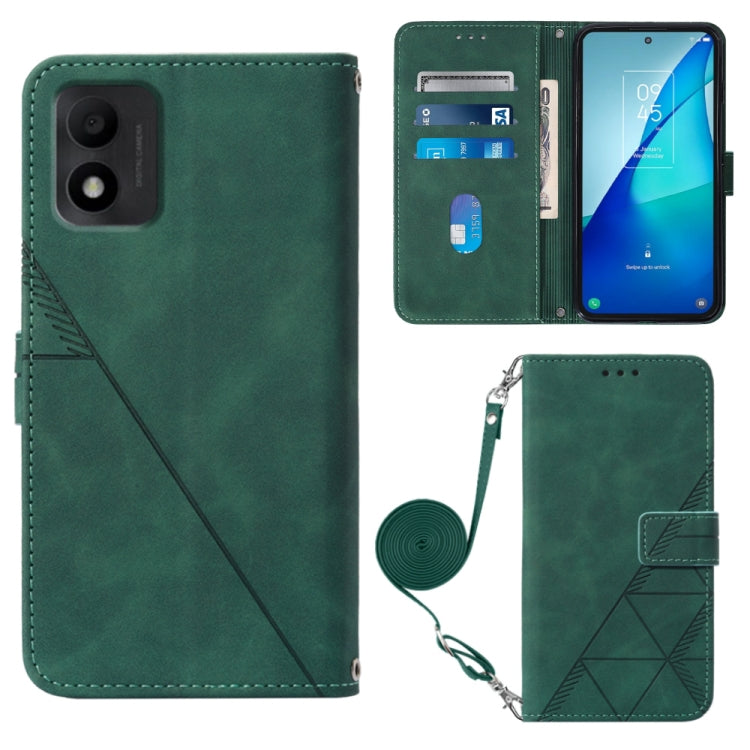 For TCL 303 Crossbody 3D Embossed Flip Leather Phone Case