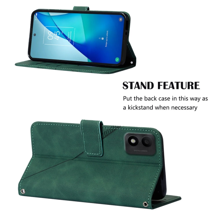 For TCL 303 Crossbody 3D Embossed Flip Leather Phone Case