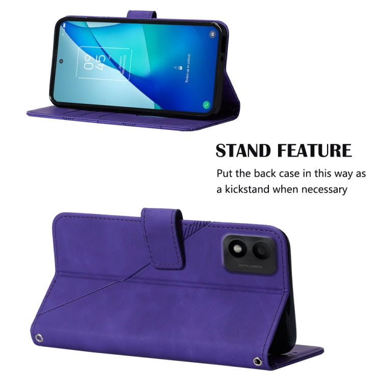 For TCL 303 Crossbody 3D Embossed Flip Leather Phone Case