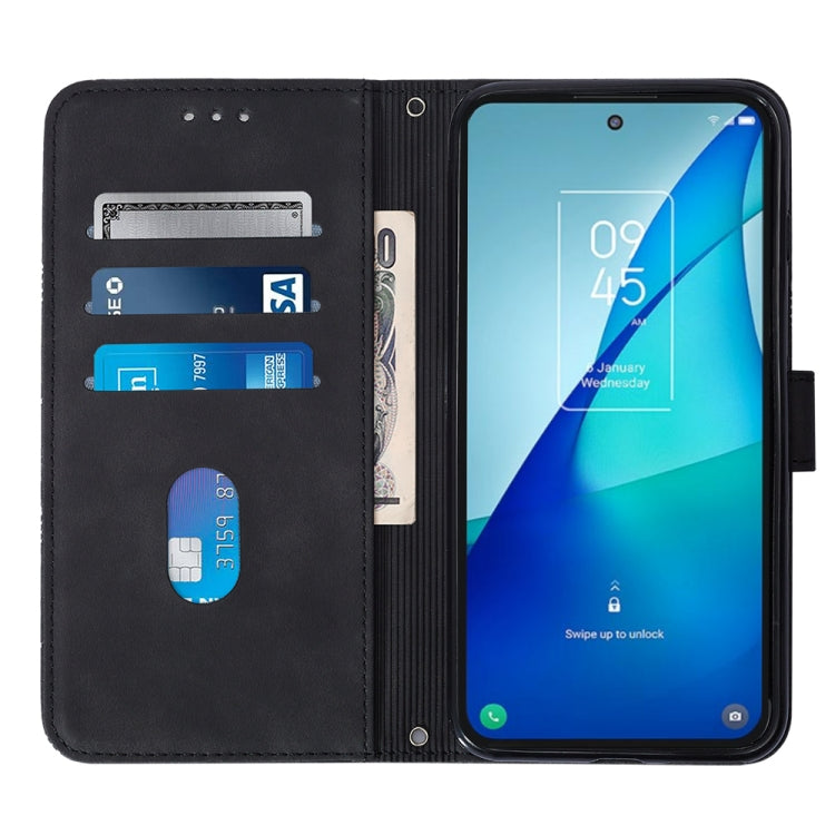 For TCL 303 Crossbody 3D Embossed Flip Leather Phone Case