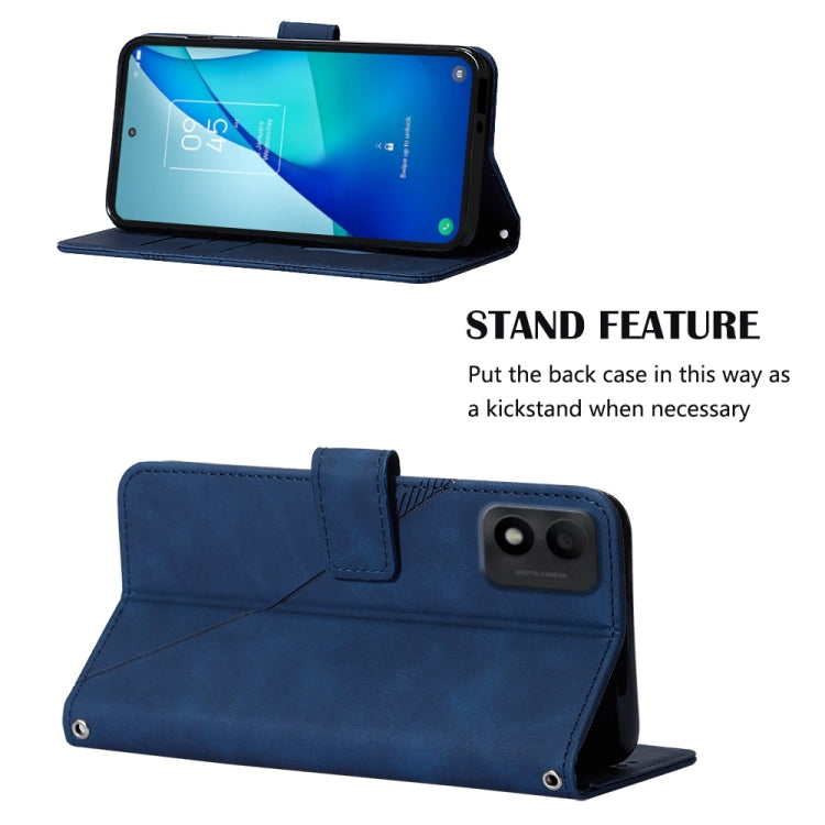 For TCL 303 Crossbody 3D Embossed Flip Leather Phone Case