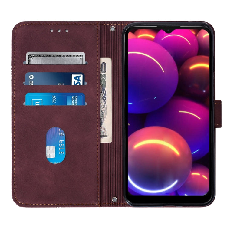 TCL 305i With fingerprint Crossbody 3D Embossed Flip Leather Phone Case