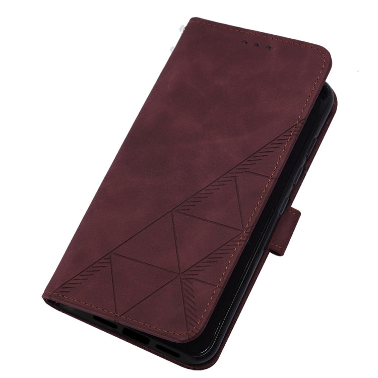 TCL 305i With fingerprint Crossbody 3D Embossed Flip Leather Phone Case