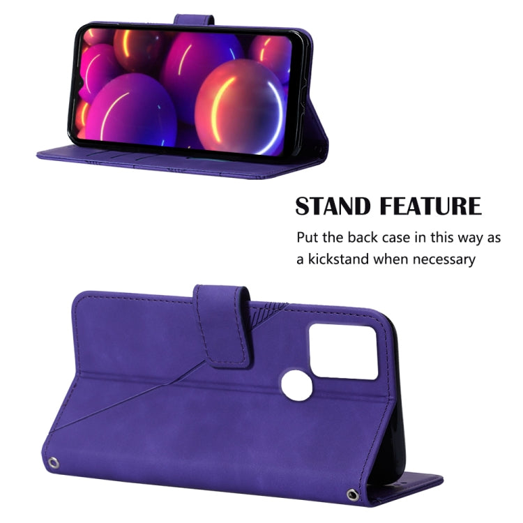 TCL 305i With fingerprint Crossbody 3D Embossed Flip Leather Phone Case