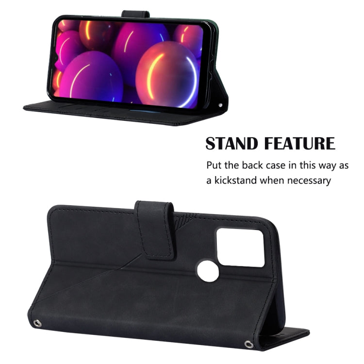 TCL 305i With fingerprint Crossbody 3D Embossed Flip Leather Phone Case