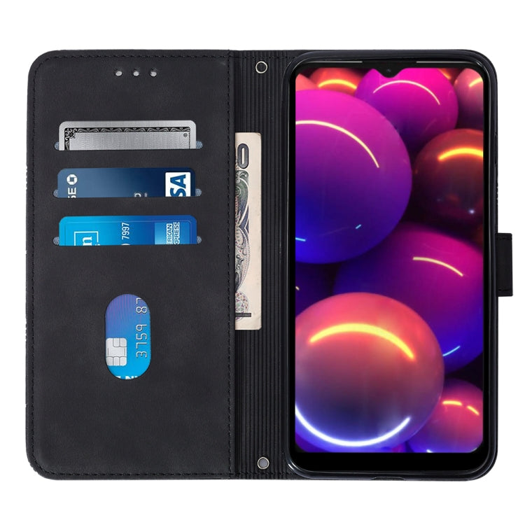 TCL 305i With fingerprint Crossbody 3D Embossed Flip Leather Phone Case