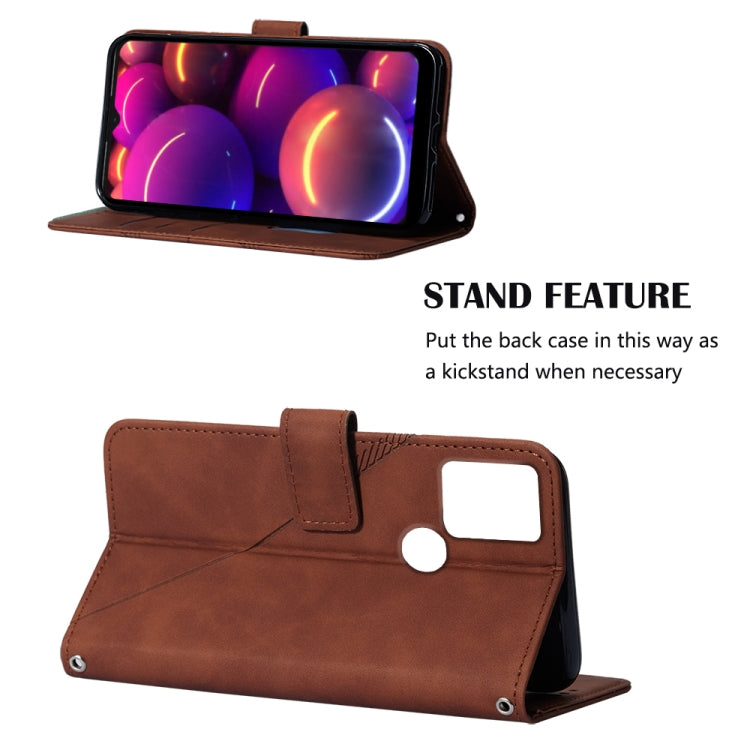 TCL 305i With fingerprint Crossbody 3D Embossed Flip Leather Phone Case