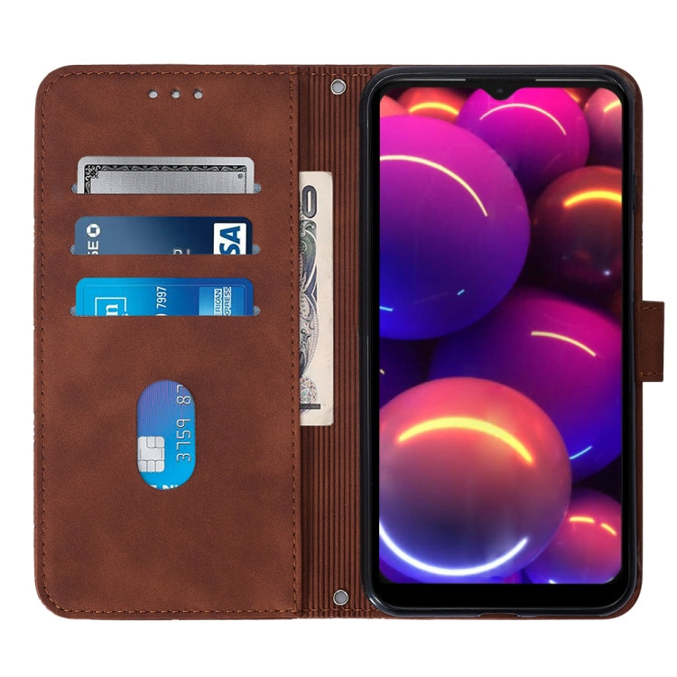 TCL 305i With fingerprint Crossbody 3D Embossed Flip Leather Phone Case