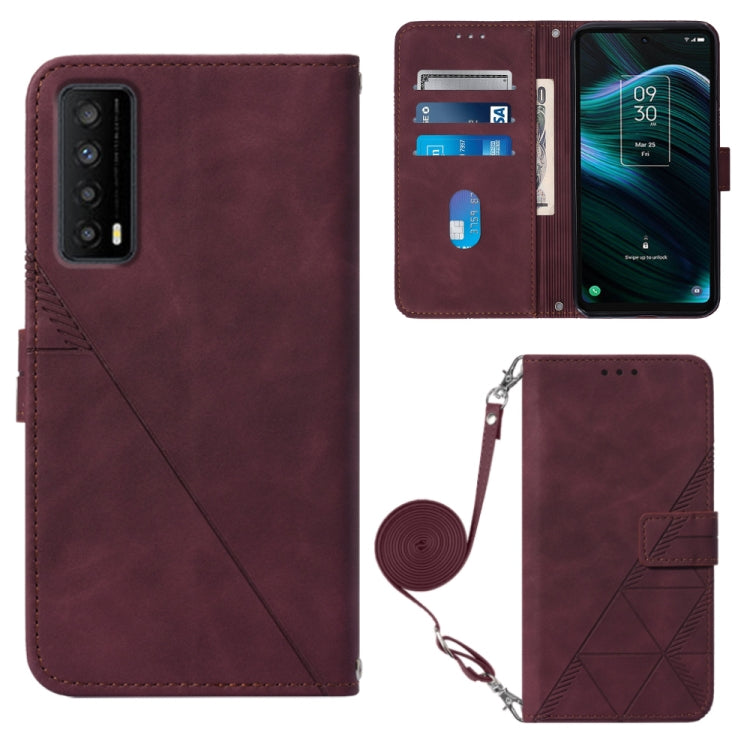For TCL Stylus 5G Crossbody 3D Embossed Flip Leather Phone Case