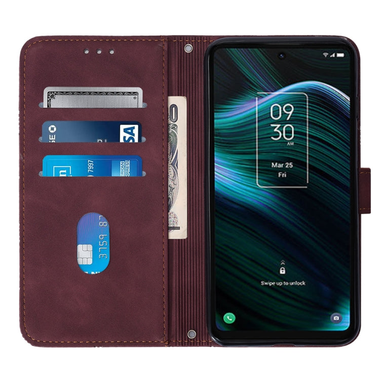 For TCL Stylus 5G Crossbody 3D Embossed Flip Leather Phone Case