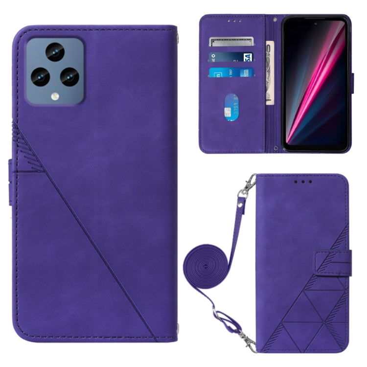 For T-Mobile Revvl 6 5G Crossbody 3D Embossed Flip Leather Phone Case